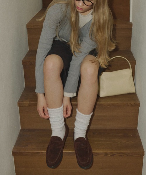 GIUNON(ジウノン)の「loose high socks / ルーズハイソックス(ソックス/靴下・レディース・グレー/ブラック/ホワイト・FREE)」の10枚目の写真