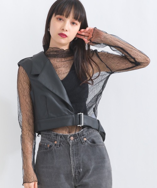 ショートアシメベスト（ベスト）｜terrace（テラス） 6,600円