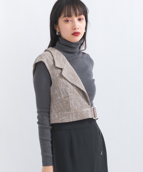ベスト ジレ ショートアシメベスト レディース Anside ベスト ジレ アシメショートジレ レディース : ZOZOTOWN