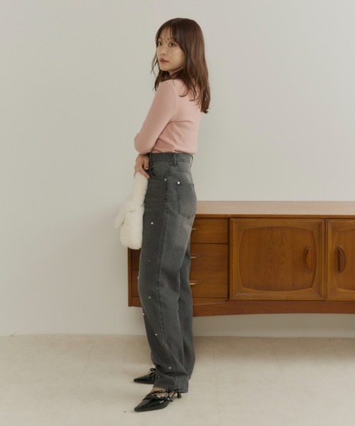 ECREL（エクレール）の「ハートスタッズデニムパンツ（デニムパンツ・レディース・ブルー/ブラック・FREE）」の7枚目の写真