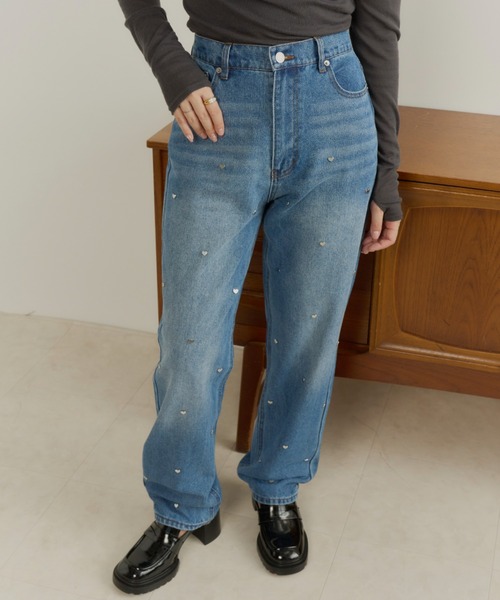 ECREL（エクレール）の「ハートスタッズデニムパンツ（デニムパンツ・レディース・ブルー/ブラック・FREE）」の21枚目の写真