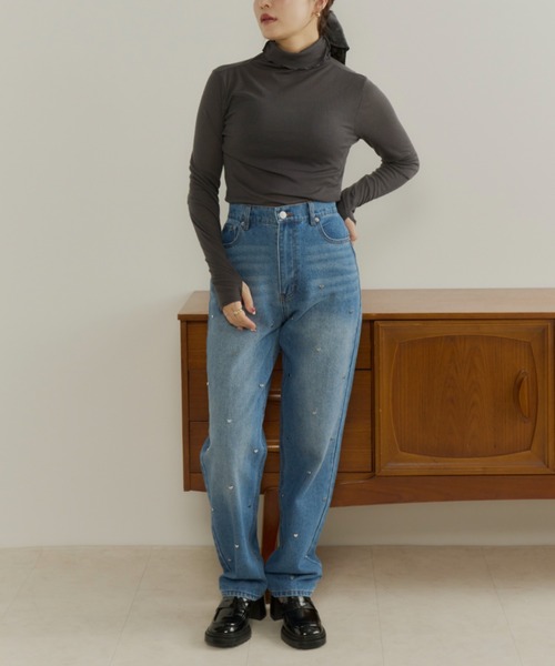 ECREL（エクレール）の「ハートスタッズデニムパンツ（デニムパンツ・レディース・ブルー/ブラック・FREE）」の22枚目の写真