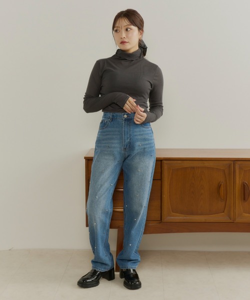 ECREL（エクレール）の「ハートスタッズデニムパンツ（デニムパンツ・レディース・ブルー/ブラック・FREE）」の14枚目の写真