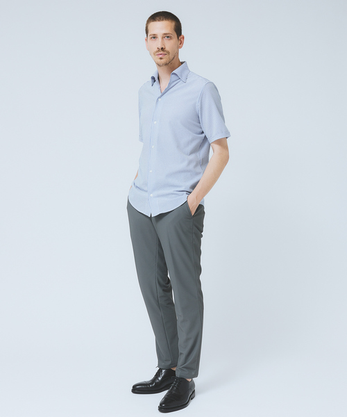 DESIGNWORKS（デザインワークス）の「【DotAir】2WAY 半袖 サッカーシャツ / 軽量 / 防シワ / 吸水速乾（シャツ/ブラウス・メンズ・ストライプ/ネイビー/ホワイト/ブルー・46/48）」の5枚目の写真