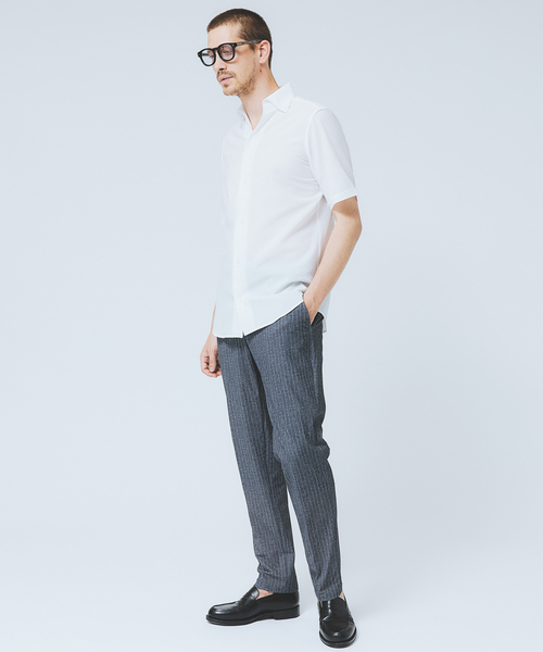 DESIGNWORKS（デザインワークス）の「【DotAir】2WAY 半袖 サッカーシャツ / 軽量 / 防シワ / 吸水速乾（シャツ/ブラウス・メンズ・ストライプ/ネイビー/ホワイト/ブルー・46/48）」の16枚目の写真