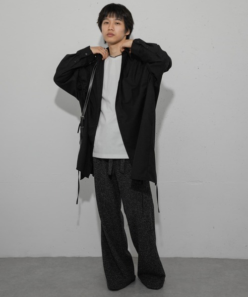 SENSE OF PLACE by URBAN RESEARCH（センスオブプレイスバイアーバンリサーチ）の「『わたべ×SOP』ドローコードデザインルーズシャツ（シャツ/ブラウス・メンズ・ブラック/グレー・MEDIUM/LARGE）」の5枚目の写真