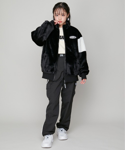 SISTER JENNI(SISTER JENNI)の「あったかファーブルゾン(ブルゾン・キッズ・サックスブルー/ブラック・140cm/130cm/150cm/160cm)」の6枚目の写真