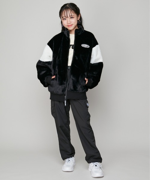 SISTER JENNI(SISTER JENNI)の「あったかファーブルゾン(ブルゾン・キッズ・サックスブルー/ブラック・140cm/130cm/150cm/160cm)」の7枚目の写真