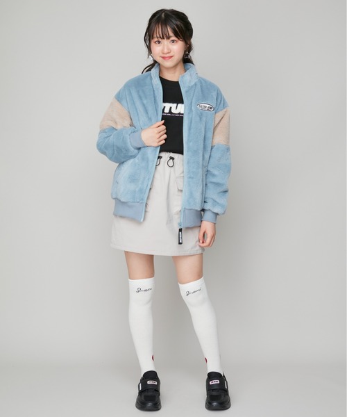 SISTER JENNI(SISTER JENNI)の「あったかファーブルゾン(ブルゾン・キッズ・サックスブルー/ブラック・140cm/130cm/150cm/160cm)」の8枚目の写真