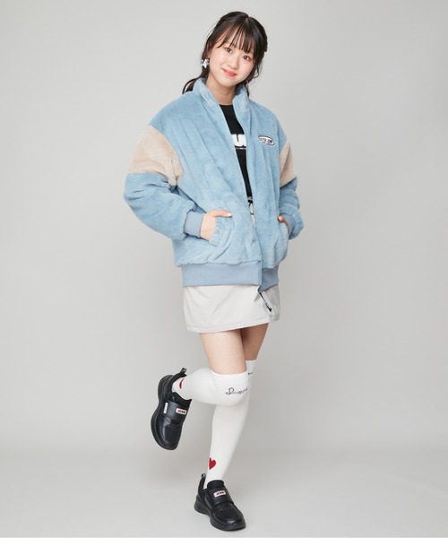 SISTER JENNI(SISTER JENNI)の「あったかファーブルゾン(ブルゾン・キッズ・サックスブルー/ブラック・140cm/130cm/150cm/160cm)」の9枚目の写真