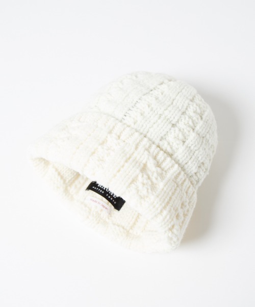 RACAL(ラカル)の「Inside-out Cable Knit Beanie / 裏編みケーブルニットビーニー(ニットキャップ/ビーニー・レディース・ブラウン/ネイビー/ブラック/オフホワイト・FREE)」の10枚目の写真