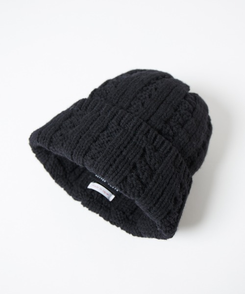 RACAL(ラカル)の「Inside-out Cable Knit Beanie / 裏編みケーブルニットビーニー(ニットキャップ/ビーニー・レディース・ブラウン/ネイビー/ブラック/オフホワイト・FREE)」の11枚目の写真