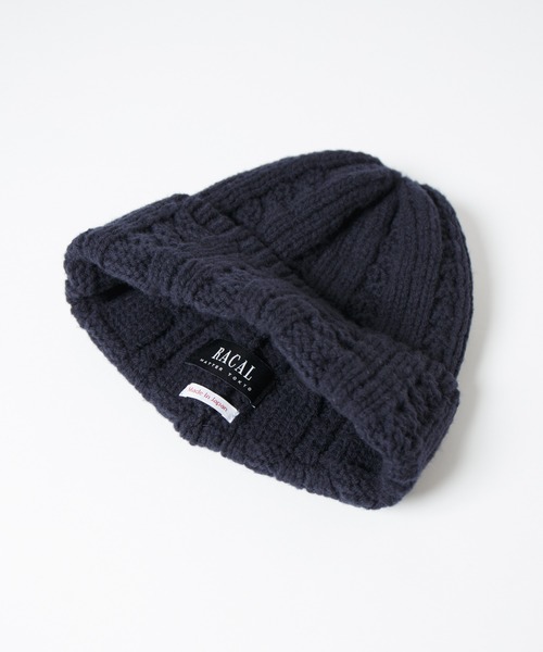 RACAL(ラカル)の「Inside-out Cable Knit Beanie / 裏編みケーブルニットビーニー(ニットキャップ/ビーニー・レディース・ブラウン/ネイビー/ブラック/オフホワイト・FREE)」の12枚目の写真