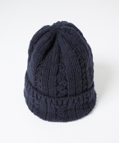 RACAL(ラカル)の「Inside-out Cable Knit Beanie / 裏編みケーブルニットビーニー(ニットキャップ/ビーニー・レディース・ブラウン/ネイビー/ブラック/オフホワイト・FREE)」の13枚目の写真