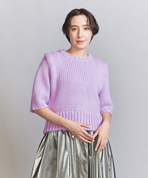 BEAUTY&YOUTH UNITED ARROWS(ビューティーアンドユースユナイテッドアローズ)の「バルキーニット プルオーバー(ニット/セーター・レディース・ライラック/グレー・FREE)」の2枚目の写真