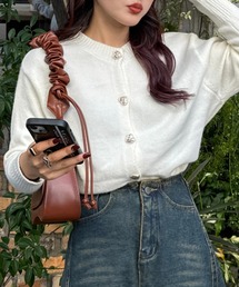 ハートボタン　ニットカーディガン