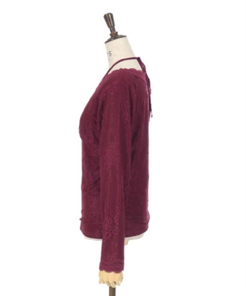 axes femme（アクシーズファム）の「３ＷＡＹ総レースインナー（Tシャツ/カットソー・レディース・ブラック/キナリ/ワイン・FREE）」の6枚目の写真