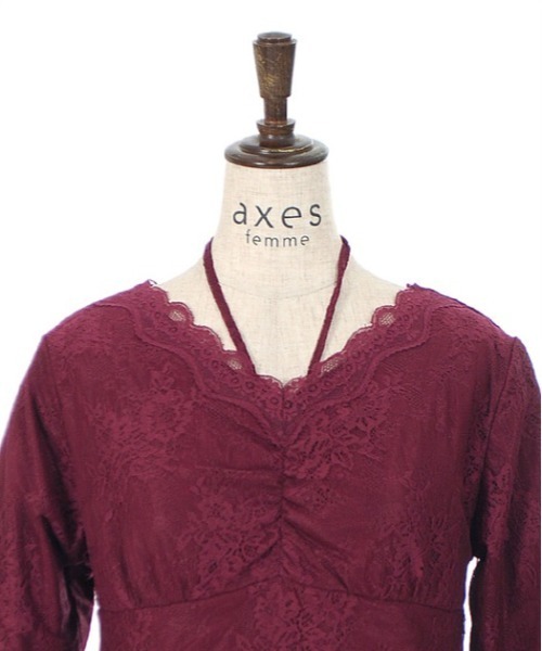 axes femme（アクシーズファム）の「３ＷＡＹ総レースインナー（Tシャツ/カットソー・レディース・ブラック/キナリ/ワイン・FREE）」の8枚目の写真