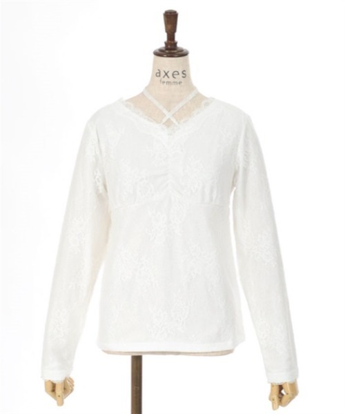 axes femme（アクシーズファム）の「３ＷＡＹ総レースインナー（Tシャツ/カットソー・レディース・ブラック/キナリ/ワイン・FREE）」の14枚目の写真