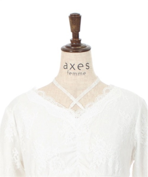 axes femme（アクシーズファム）の「３ＷＡＹ総レースインナー（Tシャツ/カットソー・レディース・ブラック/キナリ/ワイン・FREE）」の17枚目の写真