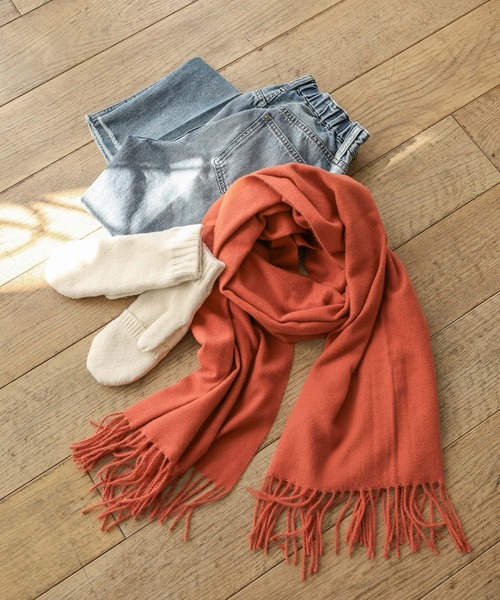 GLOBAL WORK（グローバルワーク）の「静電軽減無地ストール/132232（マフラー・レディース・イエロー/オレンジ/ベージュ/モカ/アイボリー/ブラック/ブルー・ONE SIZE）」の7枚目の写真