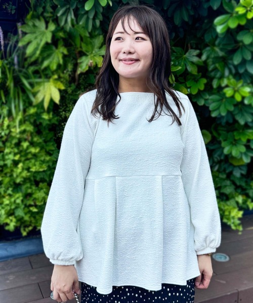 u plume(ユープリュム)の「【L~4L 大きいサイズ】ビスチェ付き チュニック アンサンブル(アンサンブル・レディース・ブラック/サックスブルー/オフホワイト/ピンク・L/LL/3L/4L)」の12枚目の写真