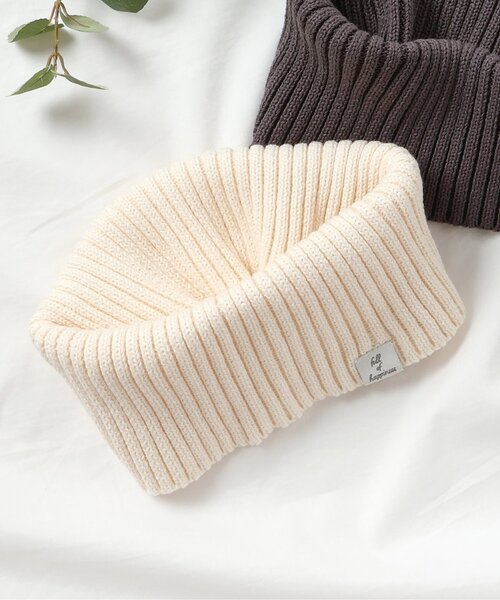 apres les cours（アプレレクール）の「リブニットスヌード（ネックウォーマー/スヌード・キッズ・チャコール/アイボリー・FREE）」の2枚目の写真