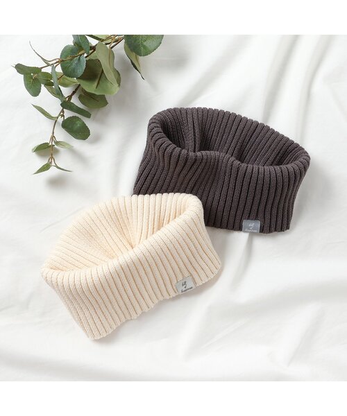 apres les cours（アプレレクール）の「リブニットスヌード（ネックウォーマー/スヌード・キッズ・チャコール/アイボリー・FREE）」の3枚目の写真