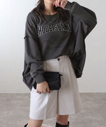 サガラ刺繍アウトステッチカレッジロゴスウェット
