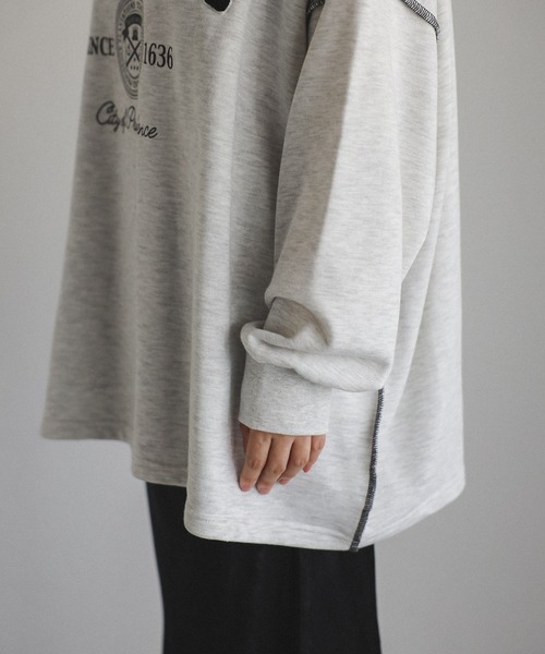 セール】サガラ刺繍アウトステッチカレッジロゴスウェット（スウェット