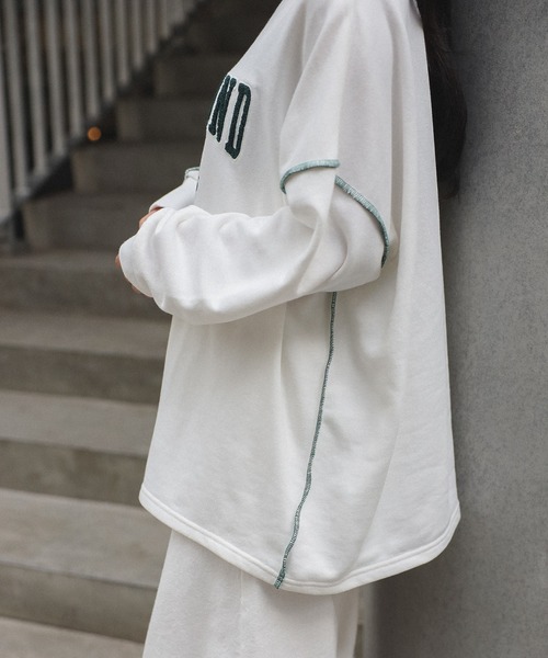 ASA♡新品☆カレッジロゴオーバースウェットライトグレー☆送料込 ANGIE トレーナー スウェット GILDAN カレッジロゴ オーバー