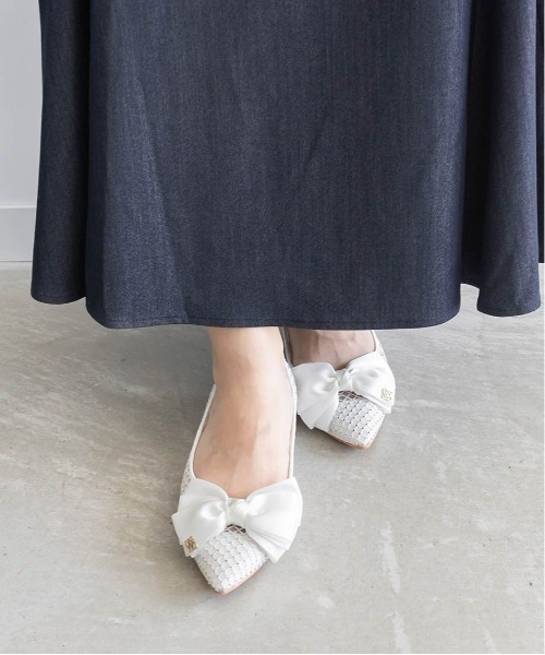 RANDA(ランダ)の「ホットフィックスストーンリボンメッシュパンプス(パンプス・レディース・ホワイト/ブラック/グレー・23.5/23/24/22.5/25/25.5/22/24.5)」の11枚目の写真