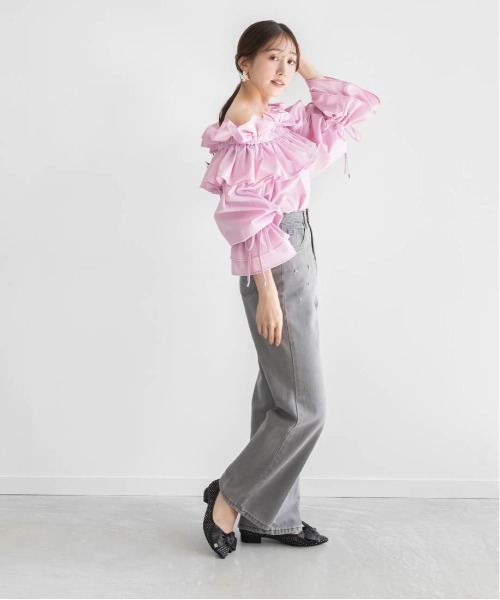 RANDA(ランダ)の「ホットフィックスストーンリボンメッシュパンプス(パンプス・レディース・ホワイト/ブラック/グレー・23.5/23/24/22.5/25/25.5/22/24.5)」の20枚目の写真