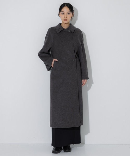 STUDIOUS(ステュディオス)の「【STUDIOUS/ステュディオス】Stand Collar Wool Coat/スタンドカラーウールコート(その他アウター・レディース・ライトベージュ/グレー/ダークグレー・2/1)」の7枚目の写真