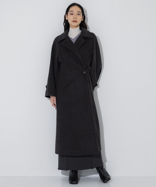 STUDIOUS(ステュディオス)の「【STUDIOUS/ステュディオス】Stand Collar Wool Coat/スタンドカラーウールコート(その他アウター・レディース・ライトベージュ/グレー/ダークグレー・2/1)」の11枚目の写真