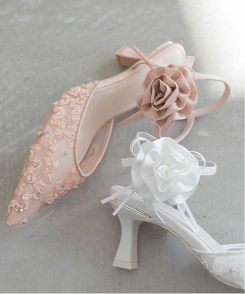 RANDA(ランダ)の「【Flower Collection】2WAYフラワーモチーフアンクルストラップパンプス(パンプス・レディース・ピンク/ホワイト/ブルー・M/L/S/LL)」の12枚目の写真