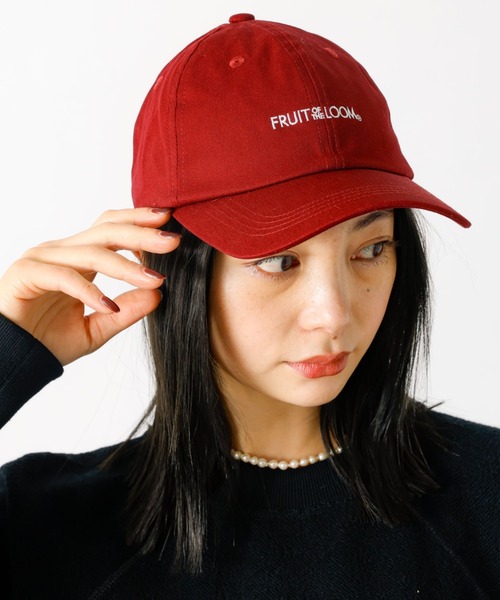 FRUIT OF THE LOOM（フルーツオブザルーム）の「【FRUIT OF THE LOOM】ロゴキャップ / 刺繍 / FTL LOGO CAP【WEB限定】（キャップ・レディース・ワイン/グリーン/ネイビー・フリー）」の3枚目の写真