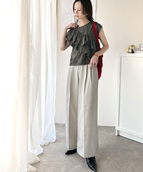 ENFOLD エンフォルド ノースリーブ ロングワンピース アシンメトリー エンフォルド ENFOLD アシンメトリー ノースリーブ ワンピース ロング