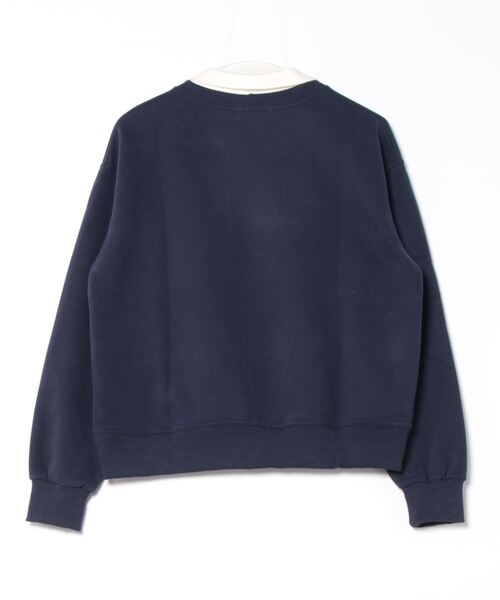 aimoha（アイモハ）の「フェイクレイヤードスウェット（スウェット・レディース・レッド/ダークグレー/ネイビー/オフホワイト/ブラック/チョコ・FREE）」の7枚目の写真