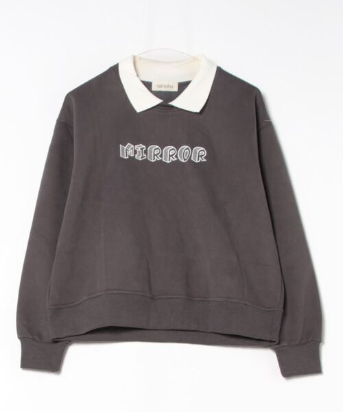aimoha（アイモハ）の「フェイクレイヤードスウェット（スウェット・レディース・レッド/ダークグレー/ネイビー/オフホワイト/ブラック/チョコ・FREE）」の10枚目の写真