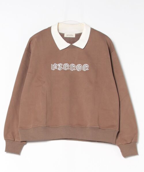 aimoha（アイモハ）の「フェイクレイヤードスウェット（スウェット・レディース・レッド/ダークグレー/ネイビー/オフホワイト/ブラック/チョコ・FREE）」の11枚目の写真