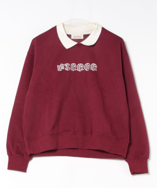 aimoha（アイモハ）の「フェイクレイヤードスウェット（スウェット・レディース・レッド/ダークグレー/ネイビー/オフホワイト/ブラック/チョコ・FREE）」の13枚目の写真