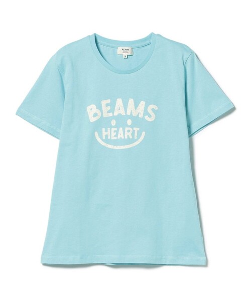 BEAMS HEART(ビームスハート)の「スマイルロゴ Tシャツ(M~L)(Tシャツ/カットソー・レディース・サックスブルー/ピンク/ネイビー/オフホワイト/オレンジ/チャコールグレー・LARGE/MEDIUM)」の4枚目の写真