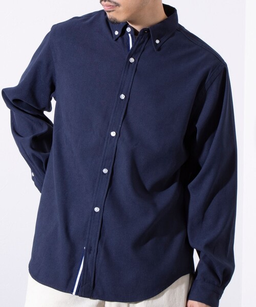 【セール】【ビジカジ対応】【GLOSTER/グロスター】ニットテープ ネル ボタンダウンシャツ（シャツ/ブラウス）｜GLOSTER（グロスター）