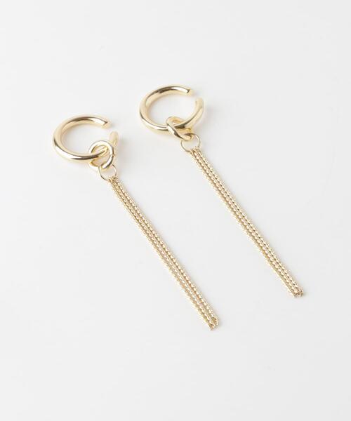 SMELLY（スメリー）の「ドロップロングチェーンイヤカフ（イヤリング・レディース・ゴールド・-）」の4枚目の写真