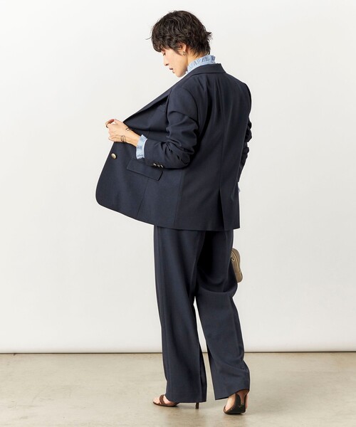 NOLLEY’S Sophi(ノーリーズソフィ)の「《セットアップ対応》ウォッシャブル梳毛合繊テーラードジャケット(テーラードジャケット・レディース・ネイビー/ベージュ・38/36/34)」の3枚目の写真