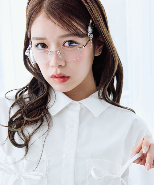 OLIVE des OLIVE(オリーブデオリーブ)の「フレームレス眼鏡(メガネ・レディース・シルバー・FREE)」の2枚目の写真
