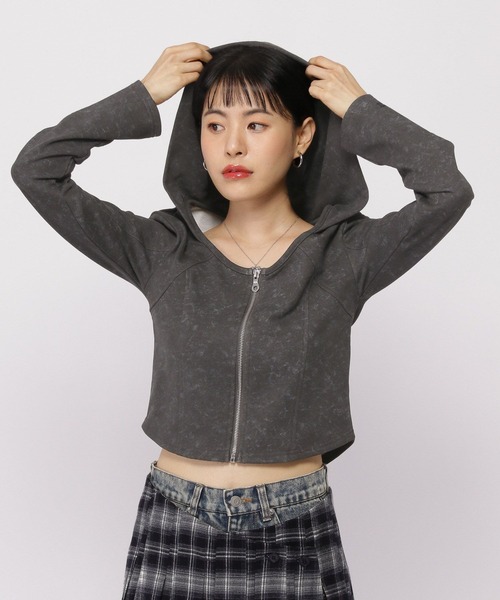 3.3 Field Trip （3.3フィールドトリップ）の「3.3 Field Trip／ピグメントフードジップ（パーカー・レディース・グレー/チャコール・FREE）」の13枚目の写真