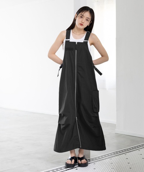 RAGEBLUE（レイジブルー）の「Wジップ/スノールーズジャンスカ2（ジャンパースカート・レディース・ブラック/オリーブ・FREE）」の3枚目の写真