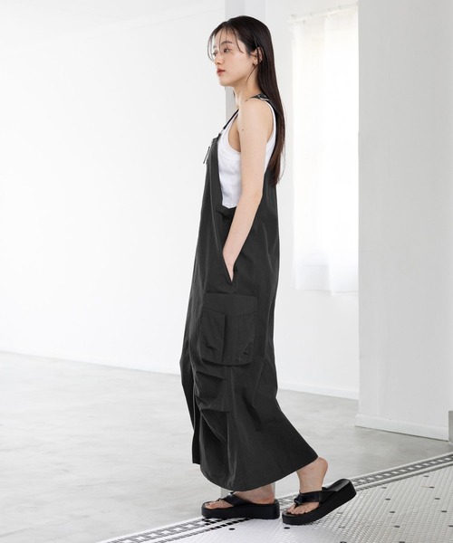 RAGEBLUE（レイジブルー）の「Wジップ/スノールーズジャンスカ2（ジャンパースカート・レディース・ブラック/オリーブ・FREE）」の6枚目の写真